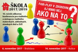 Konferencia ŠKOLA 2017/2018 bude o fair-play v zborovni aj mimo nej