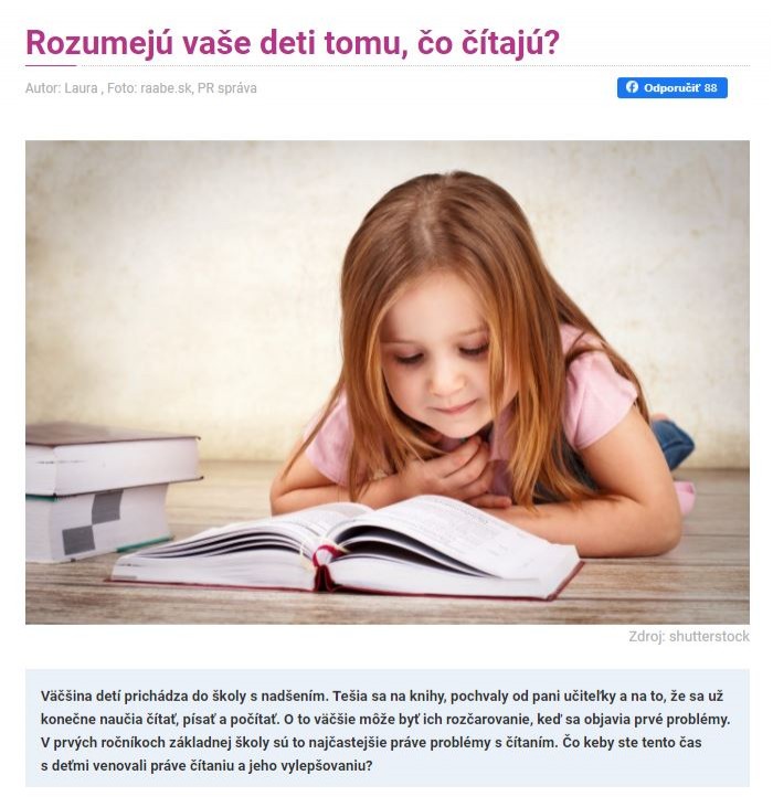 sdetmi.com – 3.4.2020: Rozumejú vaše deti tomu, čo čítajú?