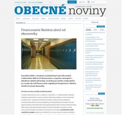 obecne-noviny.sk – 13.7.2020: Financovanie školstva závisí od ekonomiky