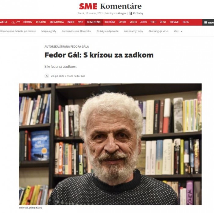 sme.sk – 20.7.2020: Fedor Gál: S krízou za zadkom