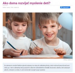 sdetmi.com – 15.4.2020: Ako doma rozvíjať myslenie detí?
