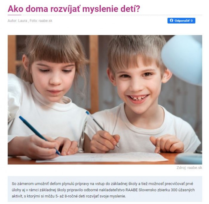 sdetmi.com – 15.4.2020: Ako doma rozvíjať myslenie detí?