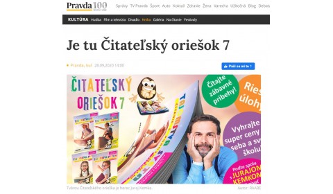 pravda.sk – 28.9.2020: Je tu Čitateľský oriešok 7