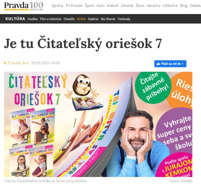 pravda.sk – 28.9.2020: Je tu Čitateľský oriešok 7