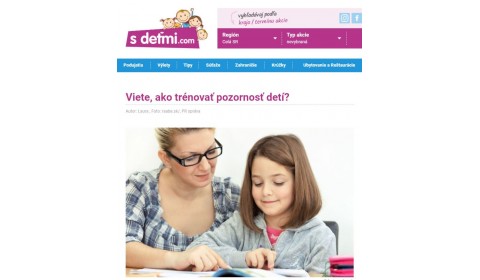sdetmi.com – 31.10.2020: Viete, ako trénovať pozornosť detí?