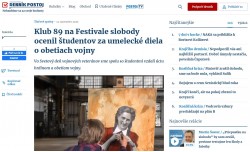 postoj.sk – 12.11.2020: Klub 89 na Festivale slobody ocenil študentov za umelecké diela o obetiach vojny