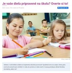 sdetmi.com – 6.5.2020: Je vaše dieťa pripravené na školu? Overte si to!