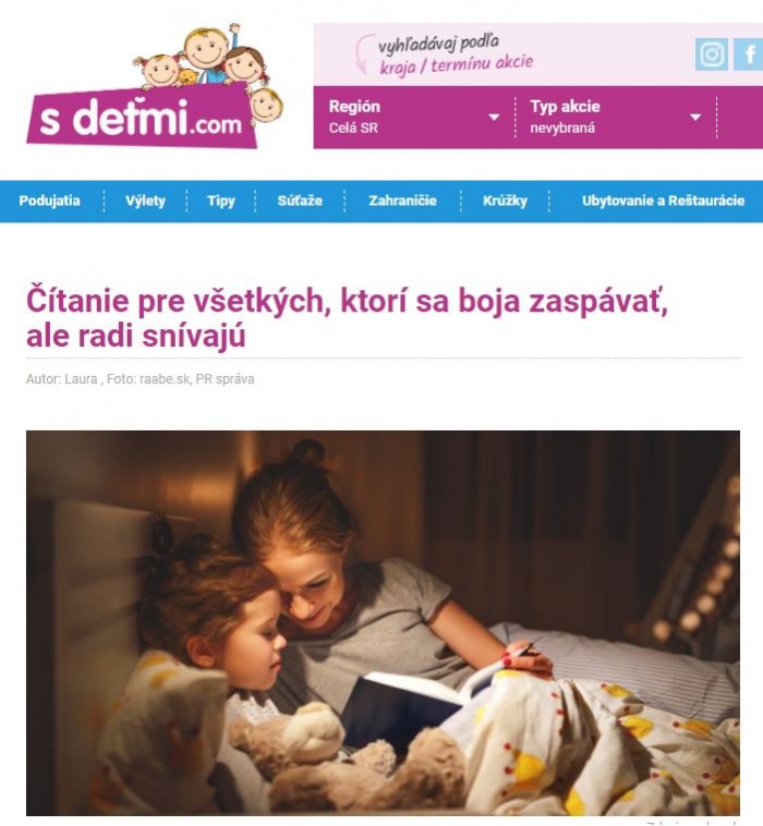 sdetmi.com – 16.11.2020: Čítanie pre všetkých, ktorí sa boja zaspávať, ale radi snívajú