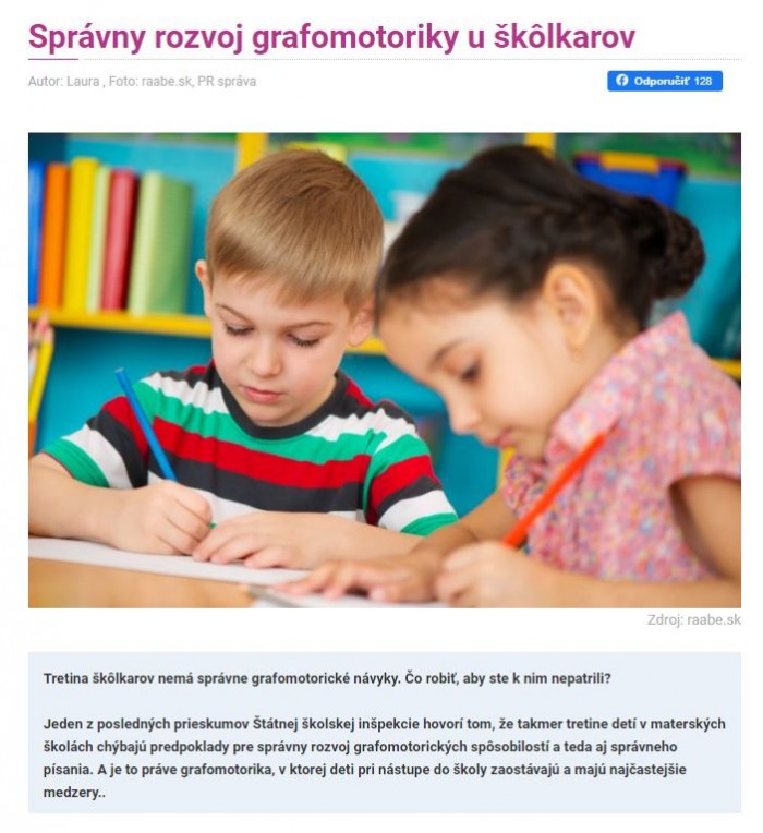 sdetmi.com – 16.5.2020: Správny rozvoj grafomotoriky u škôlkarov