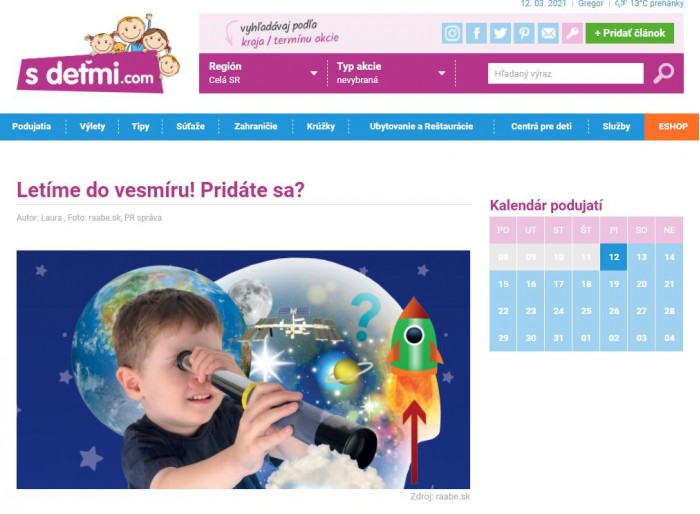 sdetmi.com – 3.6.2020: Letíme do vesmíru! Pridáte sa?