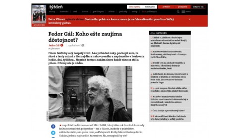 tyzden.sk – 16.6.2020: Fedor Gál: Koho ešte zaujíma dôstojnosť?