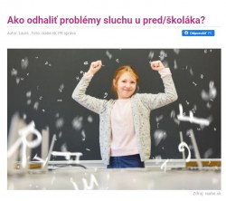 sdetmi.com – 19.6.2020: Ako odhaliť problémy sluchu u pred/školáka?