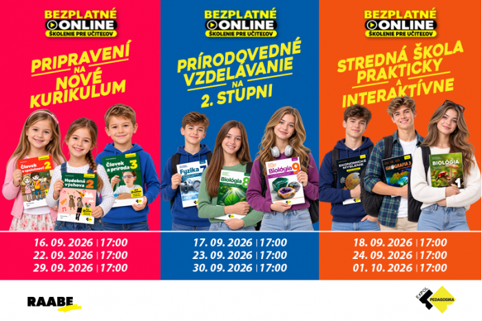 Nové online školenia pre učiteľov s RAABE a EXPOL PEDAGOGIKA
