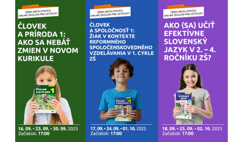 Septembrové online školenia pre učiteľov s novým kurikulom