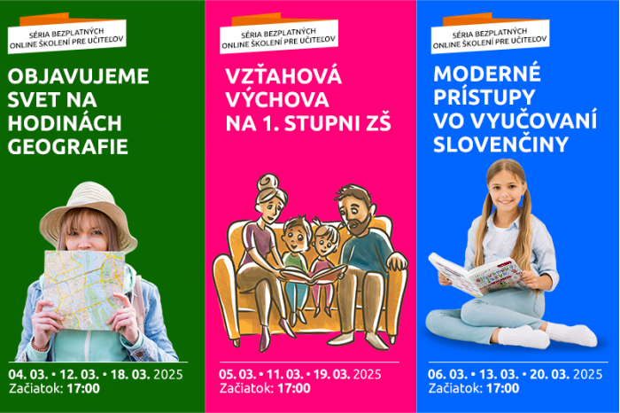 Nové tri série online školení pre učiteľov