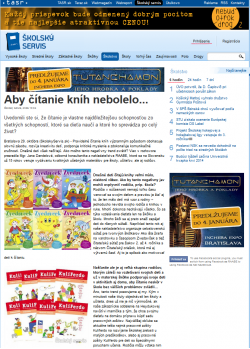 TASR – 29. 10. 2014: Aby čítanie kníh nebolelo