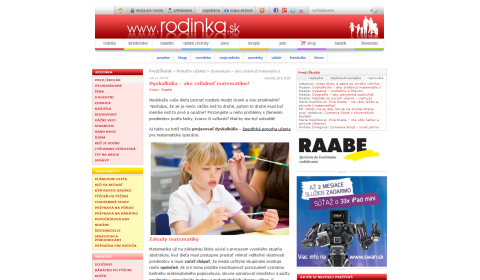 rodinka.sk – 18. 11. 2014: Dyskalkúlia – ako zvládnuť matematiku?