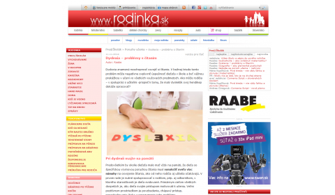 rodinka.sk – 11. 11. 2014: Dyslexia – problémy s čítaním 