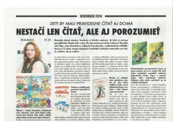Knižné noviny abcknihy.sk – november 2014: Deti by mali pravidelne čítať aj doma.
