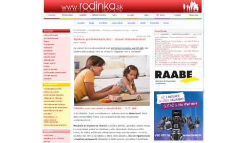 rodinka.sk – 20. 10. 2014: Myslenie predškolských detí – úžasné dobrodružstvo! 