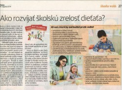 denník Pravda – 15. 8. 2014: Ako rozvíjať školskú zrelosť dieťaťa? 