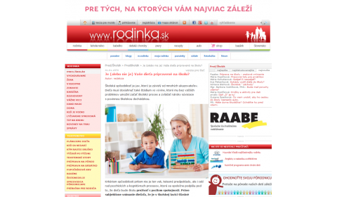 rodinka.sk – 2. 10. 2014: Je (alebo nie je) Vaše dieťa pripravené na školu? 