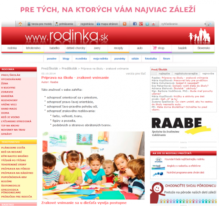 rodinka.sk – 2. 10. 2014: Príprava na školu – zrakové vnímanie 