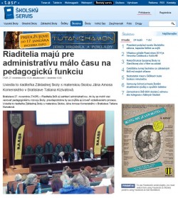 TASR – 27. 11. 2014: Riaditelia majú pre administratívu málo času na pedagogickú funkciu