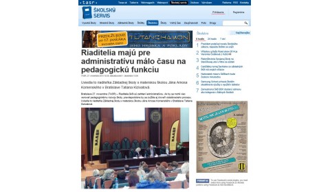 TASR – 27. 11. 2014: Riaditelia majú pre administratívu málo času na pedagogickú funkciu 