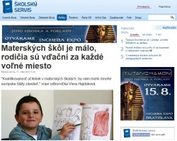 TASR – 17. 5. 2014: Materských škôl je málo, rodičia sú vďační za každé voľné miesto 