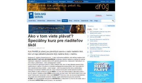 TASR – 23. 10. 2014: Ako v tom viete plávať? Špeciálny kurz pre riaditeľov škôl 