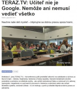 TERAZ.TV – 5. 6. 2014: Učiteľ nie je Google. Nemôže ani nemusí vedieť všetko 