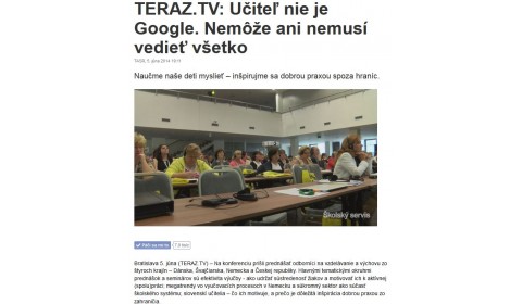 TERAZ.TV – 5. 6. 2014: Učiteľ nie je Google. Nemôže ani nemusí vedieť všetko 