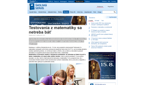 TASR – 4. 10. 2014: Testovania z matematiky sa netreba báť 