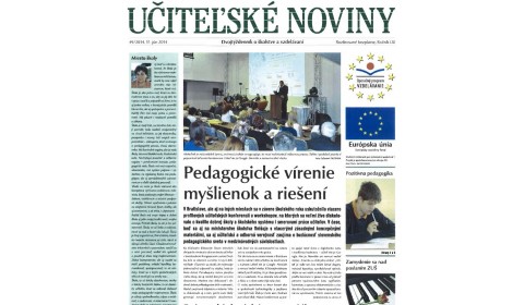 Učiteľské noviny – 11. 6. 2014: Pedagogické vírenie myšlienok a riešení 