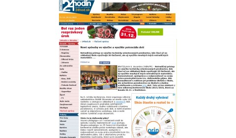 24hod.sk – 8. 12. 2015: Nové spôsoby vo výučbe a využitie potenciálu detí 