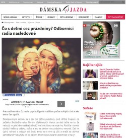 damskajazda.sk – 21. 12. 2015: Čo s deťmi cez prázdniny? Odborníci radia nasledovné