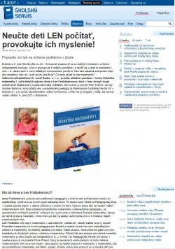 skolskyservis.sk – 8. 6. 2015: Neučte deti LEN počítať, provokujte ich myslenie!
