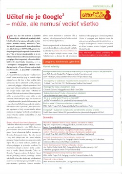 Pán učiteľ – apríl 2015: Učiteľ nie je Google 2 – môže, ale nemusí vedieť všetko