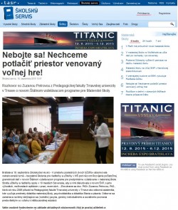 skolskyservis.sk – 18. 9. 2015: Nebojte sa! Nechceme potlačiť priestor venovaný voľnej hre