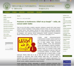 PF TU – 18. 3. 2015: Pozývame na konferenciu: Učiteľ nie je Google 2