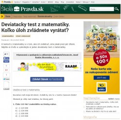 skola.pravda.sk – 4. 10. 2015: Deviatacky test z matematiky. Koľko úloh zvládnete vyrátať? 