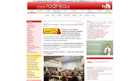 rodinka.sk – 24. 3. 2015: Učiteľ nie je Google 2 – môže, ale nemusí vedieť všetko 