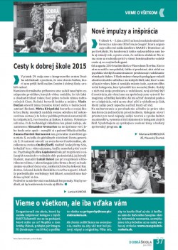 Dobrá škola – jún 2015: Nové impulzy a inšpirácia