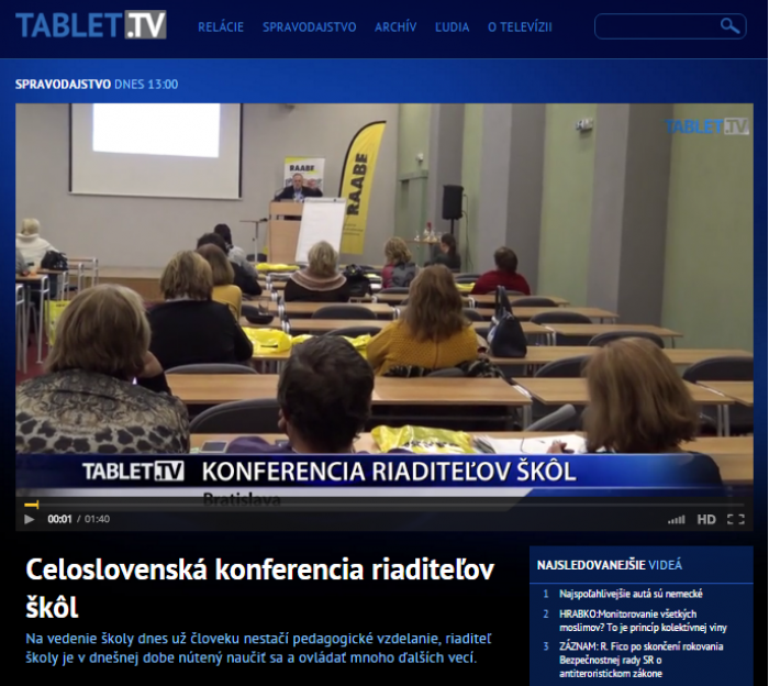 tv.teraz.sk – 27. 11. 2015: Celoslovenská konferencia riaditeľov škôl 