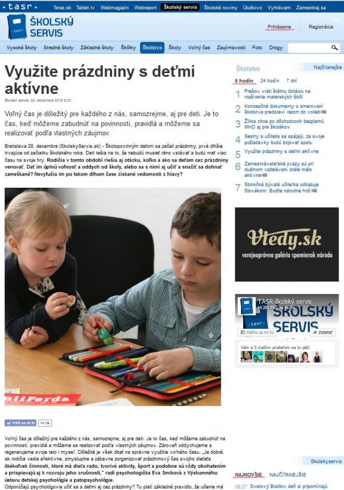 skolskyservis.sk – 28. 12. 2015: Využite prázdniny s deťmi aktívne 