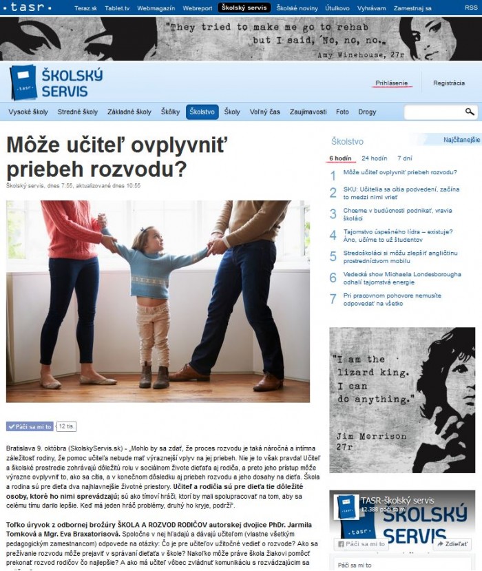 skolskyservis.sk – 9. 10. 2015: Môže učiteľ ovplyvniť priebeh rozvodu? 