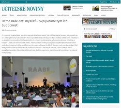 Učiteľské noviny – 9. 6. 2015: Naučme naše deti myslieť - ovplyvníme tým ich budúcnosť