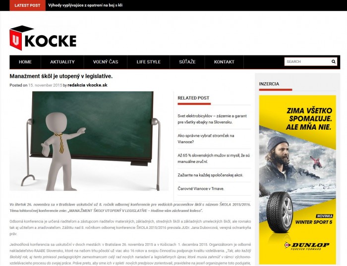 vkocke.sk – 15. 11. 2015: Manažment škôl je utopený v legislatíve 