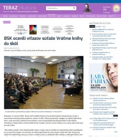 teraz.sk – 10. 3. 2015: Ocenili víťazov súťaže Vráťme knihy do škôl